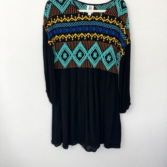 Ivy Jane Womens Mini Dress Size XS Embroidered Boho Festival Flowy Black - Picture 1 of 8